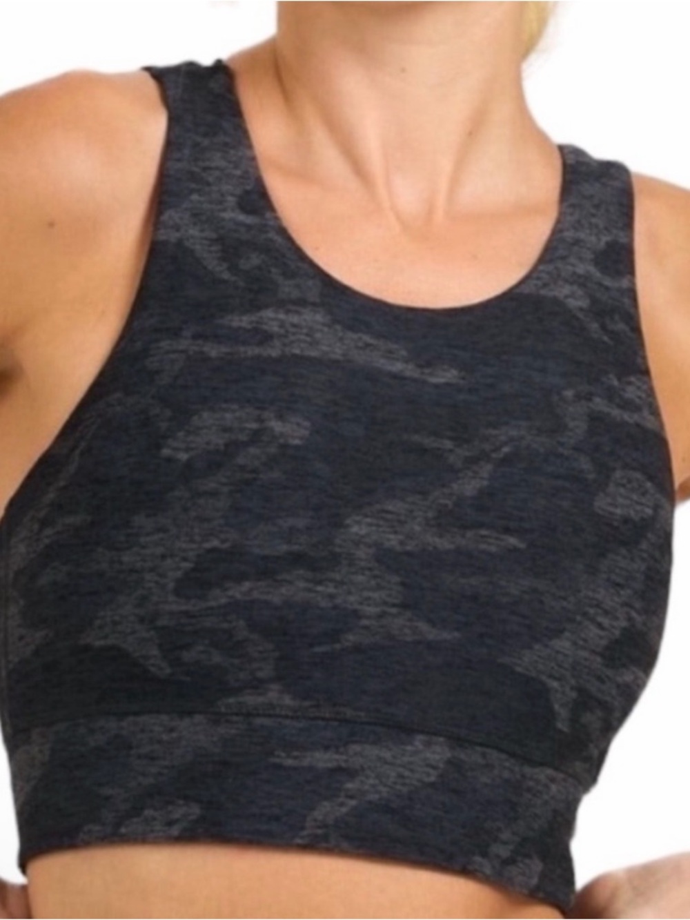 Vuori Elevation Juno Camo high neck Sports Bra large